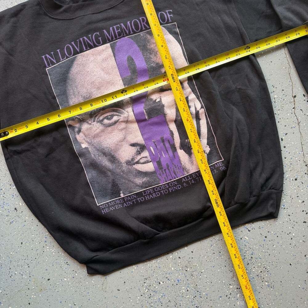 Vintage 90s Tupac Shakur In Loving Memory Memorial Rap Crewneck Sweatshirt XL - Picture 7 of 7
